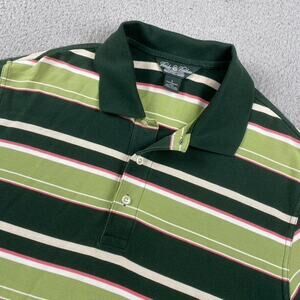 Brooks Brothers County Club Performance Knit Polo Golf Shirt Men's Large Striped